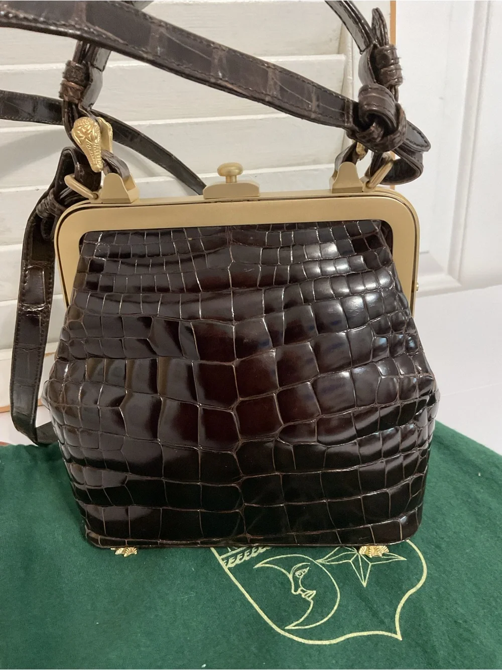Barry Kieselstein-Cord Vintage Alligator Trophy Frame Bag